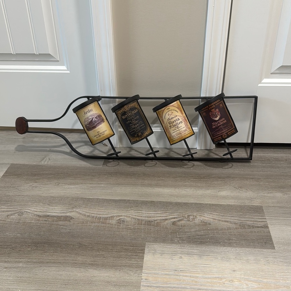 Vintage-Style Wine Bottle Wall Rack